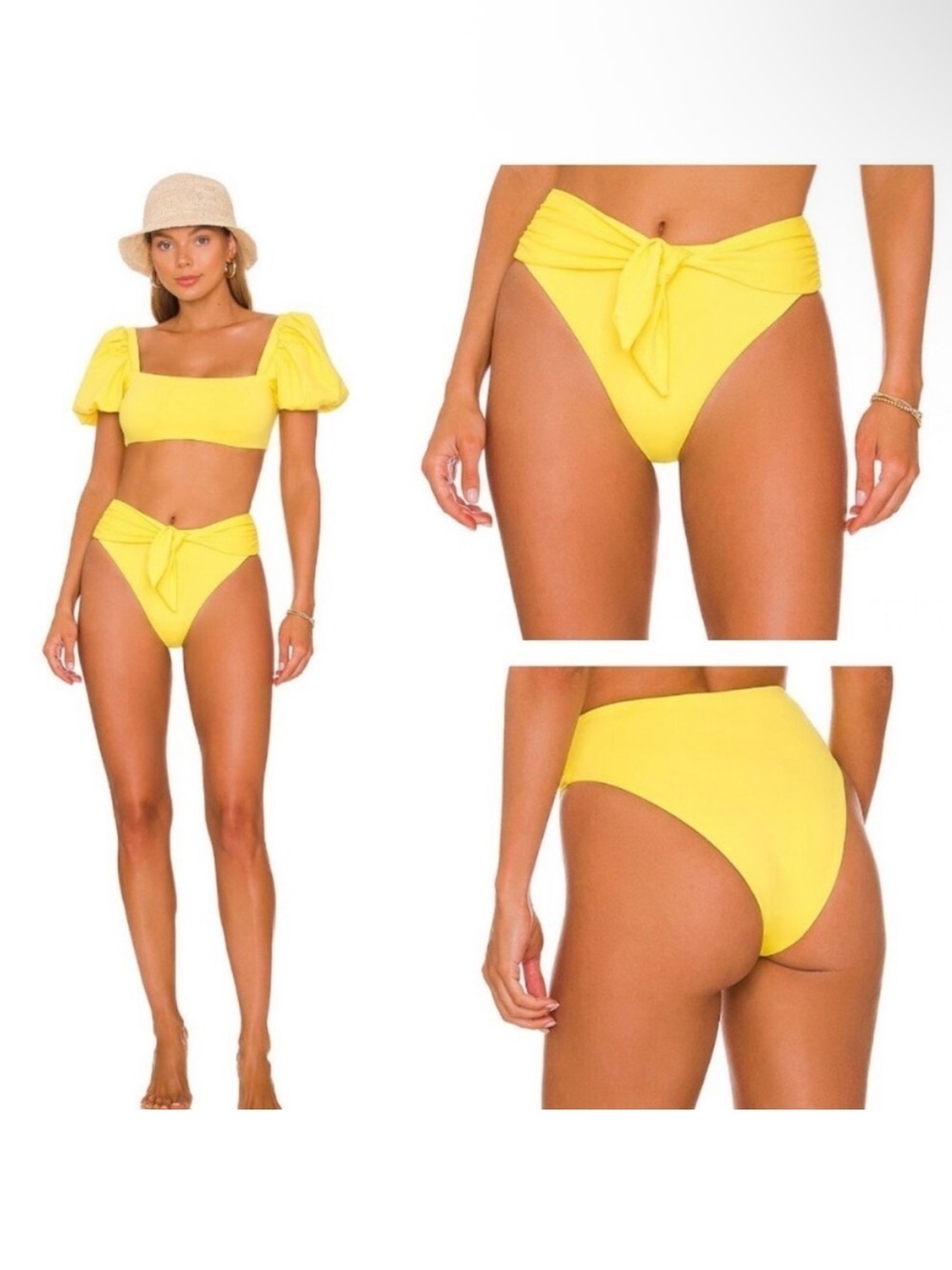 New! Agua bendita isabella tie front high waisted bikini bottom 39103